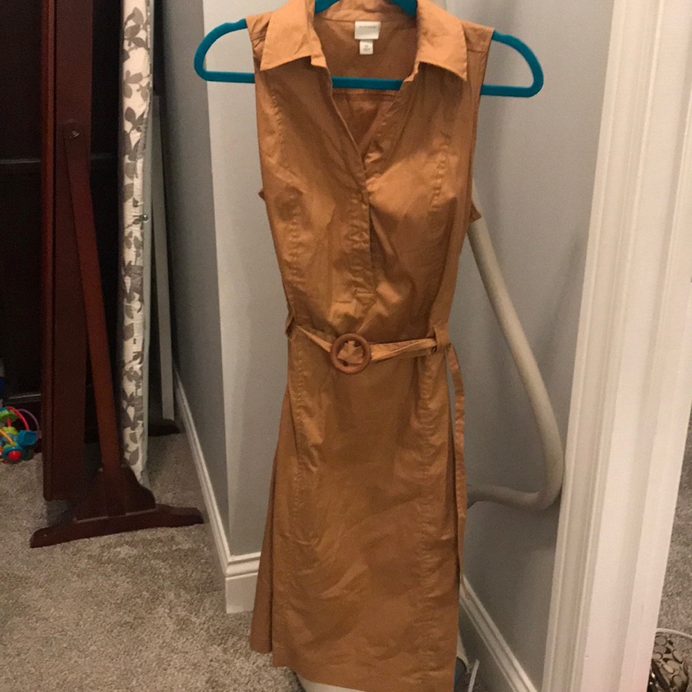 Tan Merona dress sleeveless w belt at waist